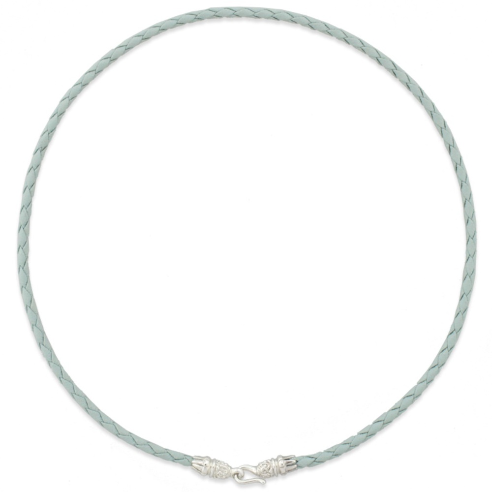 18" Blue Braided Leatherette Necklace